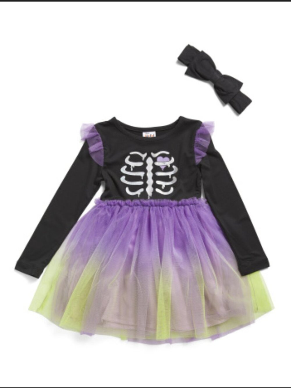 NWT Joyful Moments Toddle Girls Halloween Jersey Tulle Tutu with Headband